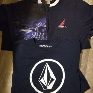 Men's Y2k Shirt Lot Liquid Blue Volcum Nautica 2 Navy 1 Black Sz Meduim